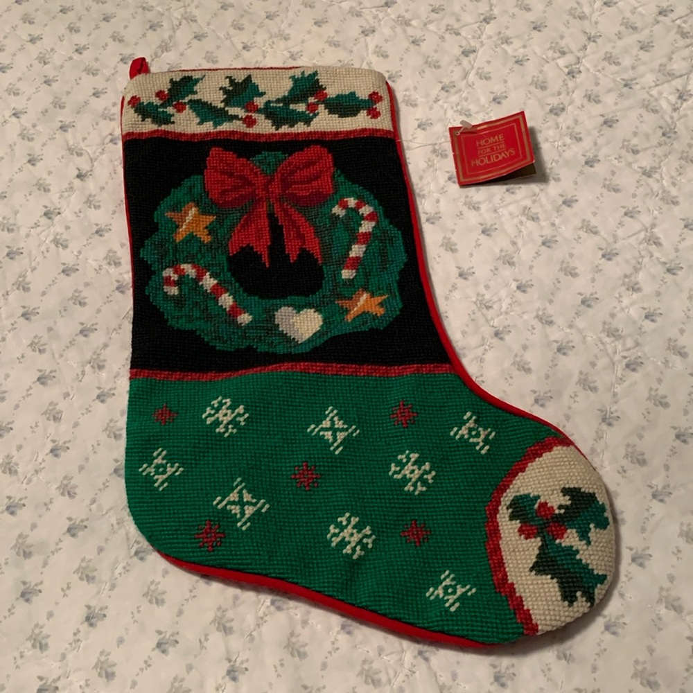 NWT Needlepoint Christmas Stoking